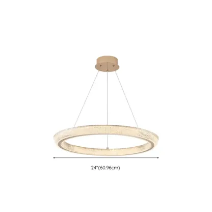Gold Circular Crystal Glass Modern Chandelier Light Image - 16