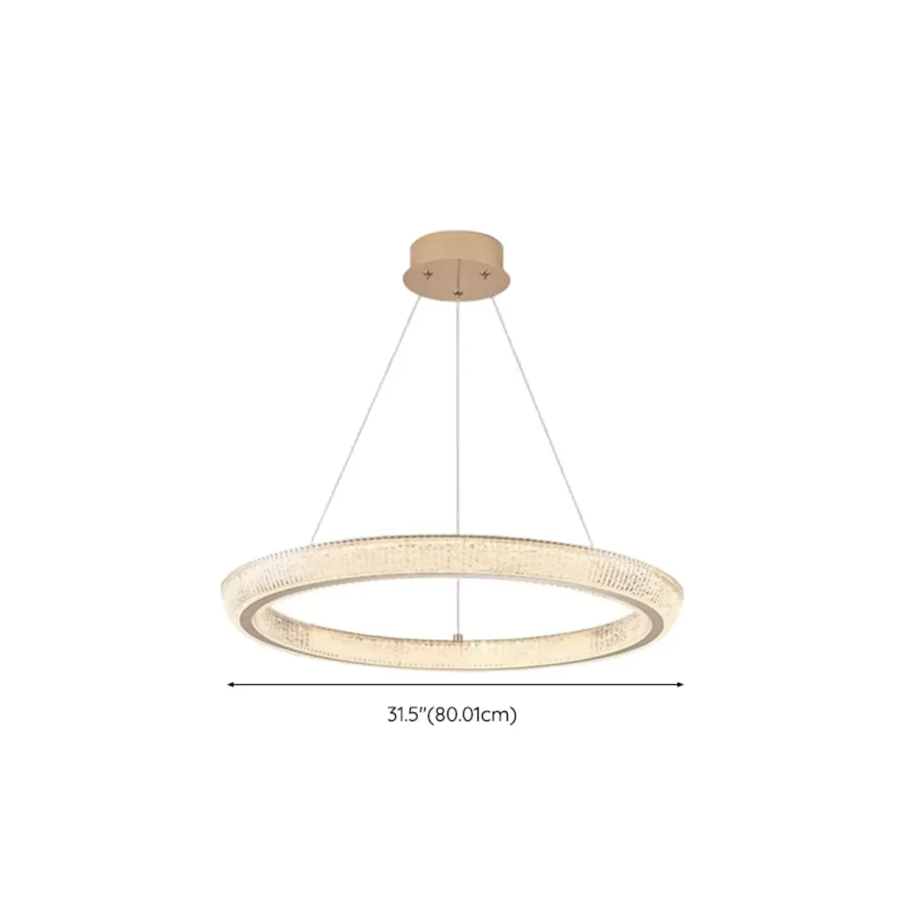 Gold Circular Crystal Glass Modern Chandelier Light Image - 17