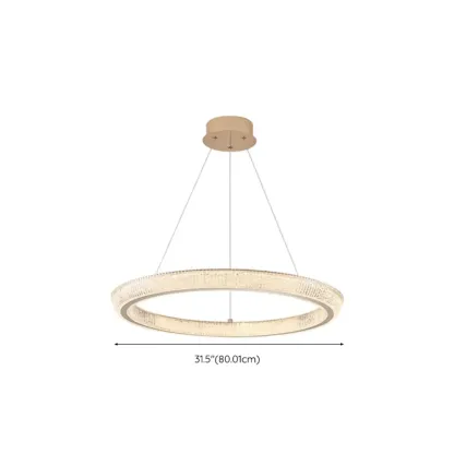 Gold Circular Crystal Glass Modern Chandelier Light Image - 17