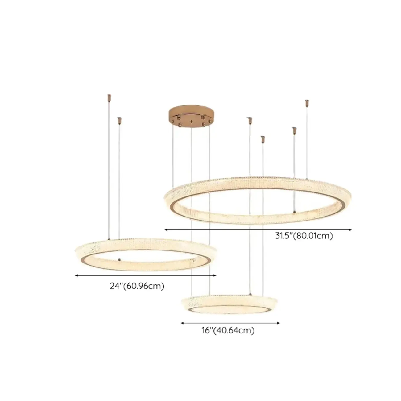 Gold Circular Crystal Glass Modern Chandelier Light Image - 18
