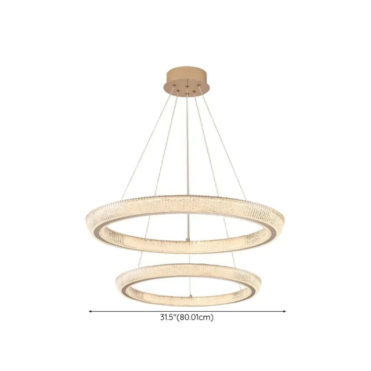 Gold Circular Crystal Glass Modern Chandelier Light Image - 19 | homeyfad