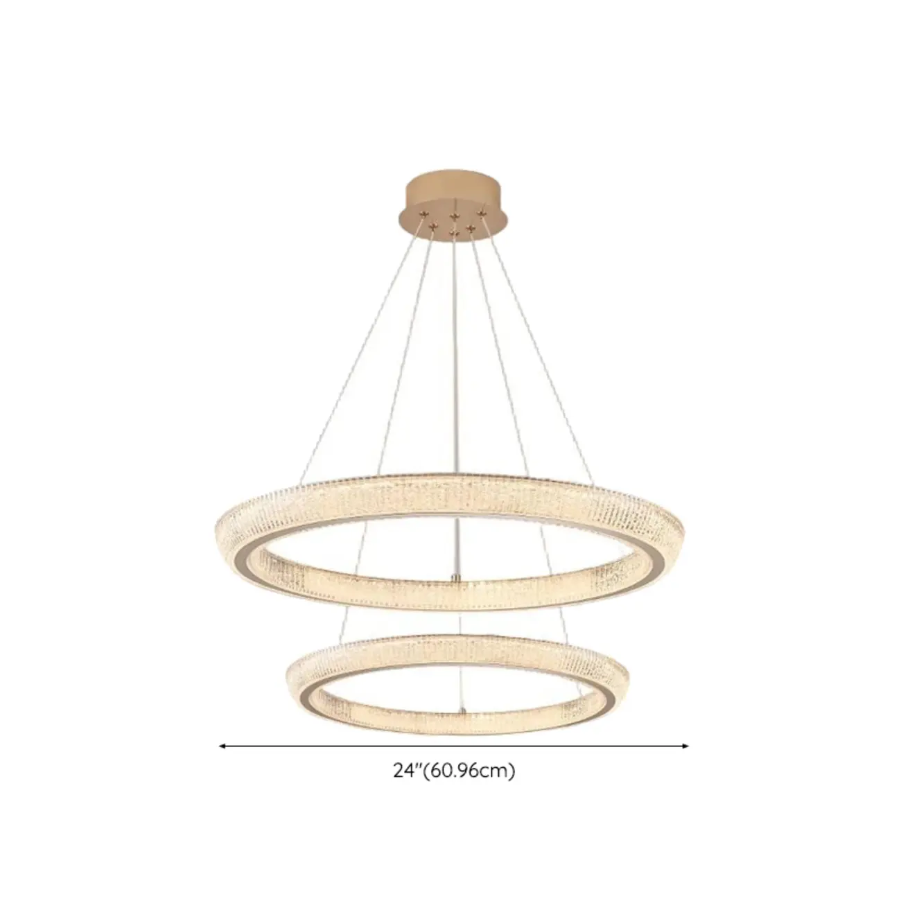 Gold Circular Crystal Glass Modern Chandelier Light Image - 20 | homeyfad