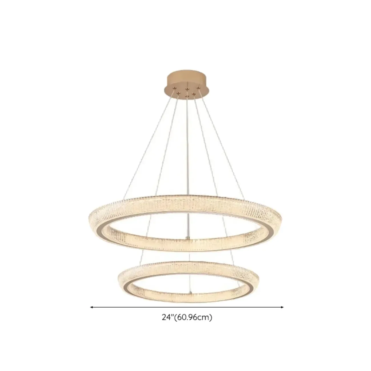 Gold Circular Crystal Glass Modern Chandelier Light Image - 20
