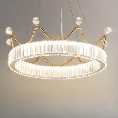 Elegant LED Golden Crown Shape Crystal Chandelier  Image - 4