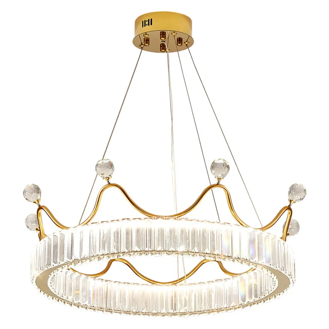 Elegant LED Golden Crown Shape Crystal Chandelier  Image - 5