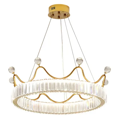 Elegant LED Golden Crown Shape Crystal Chandelier  Image - 5