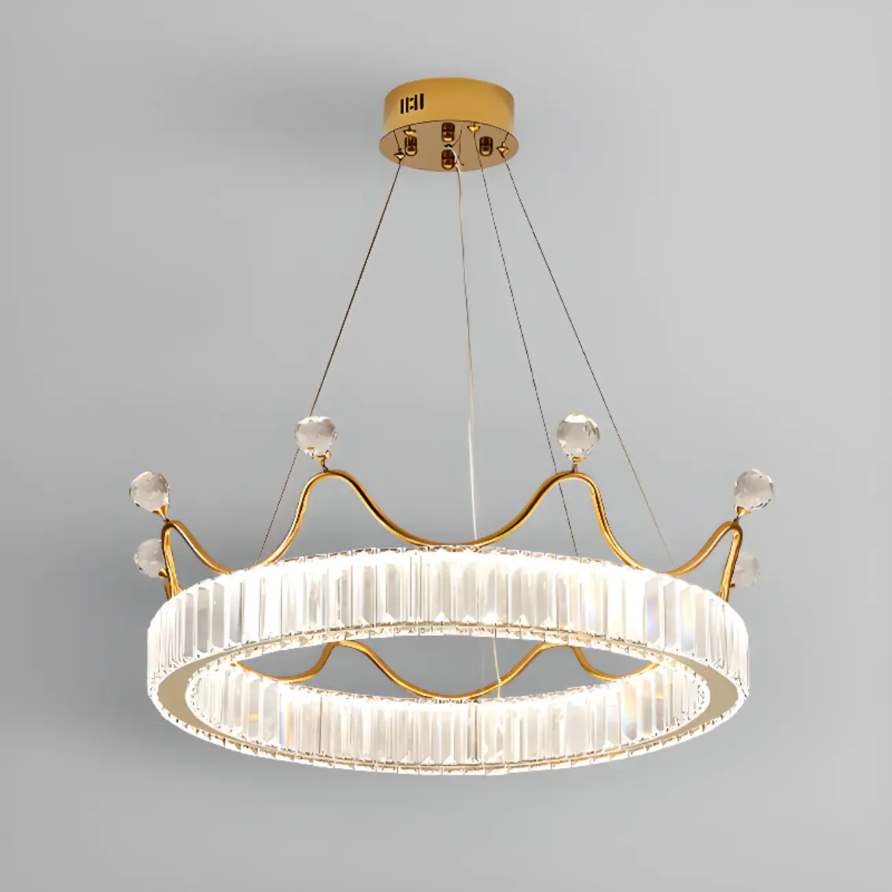 Elegant LED Golden Crown Shape Crystal Chandelier  Image - 6