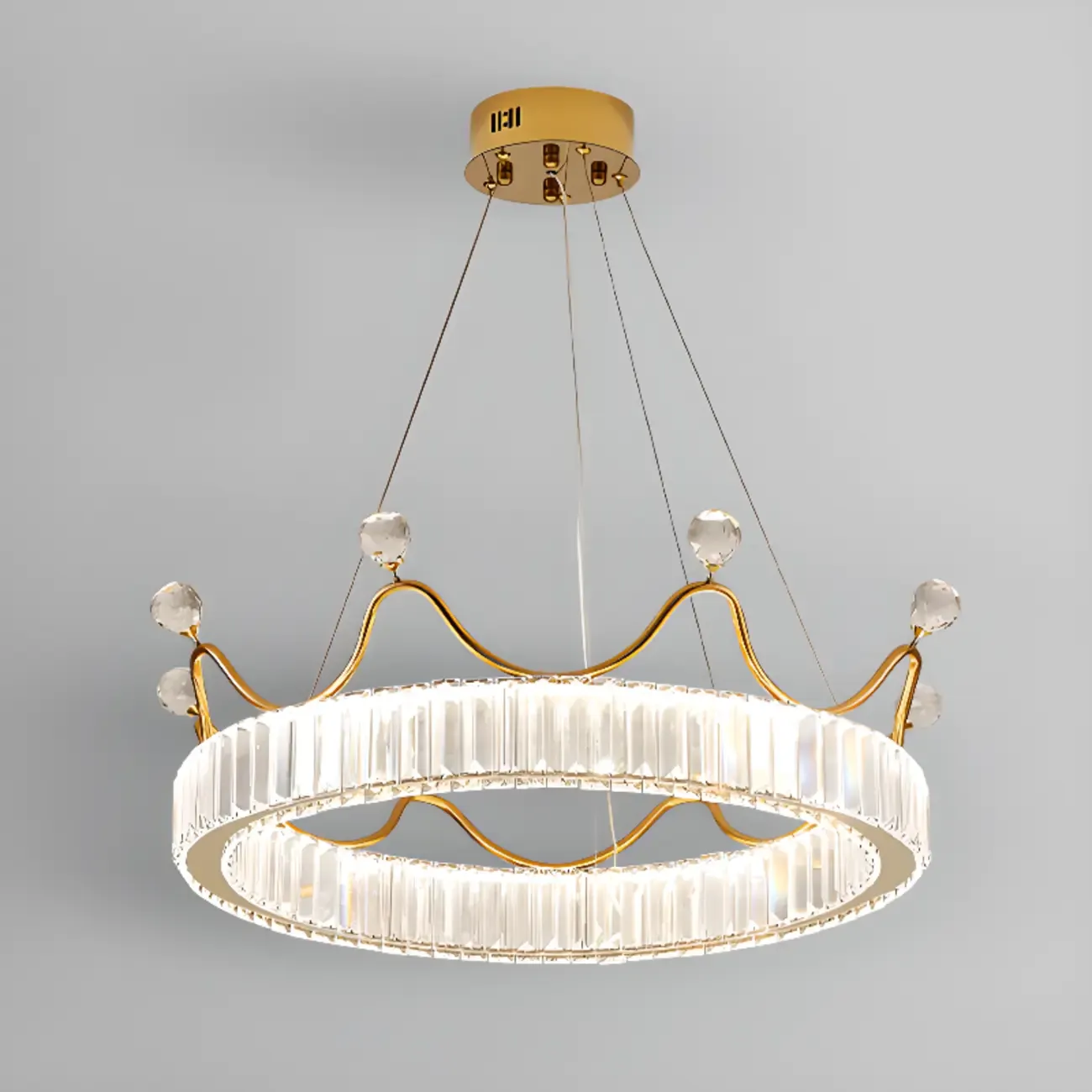 Elegant LED Golden Crown Shape Crystal Chandelier  Image - 7