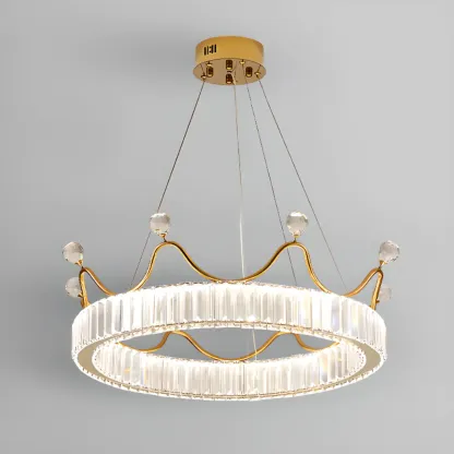Elegant LED Golden Crown Shape Crystal Chandelier  Image - 7