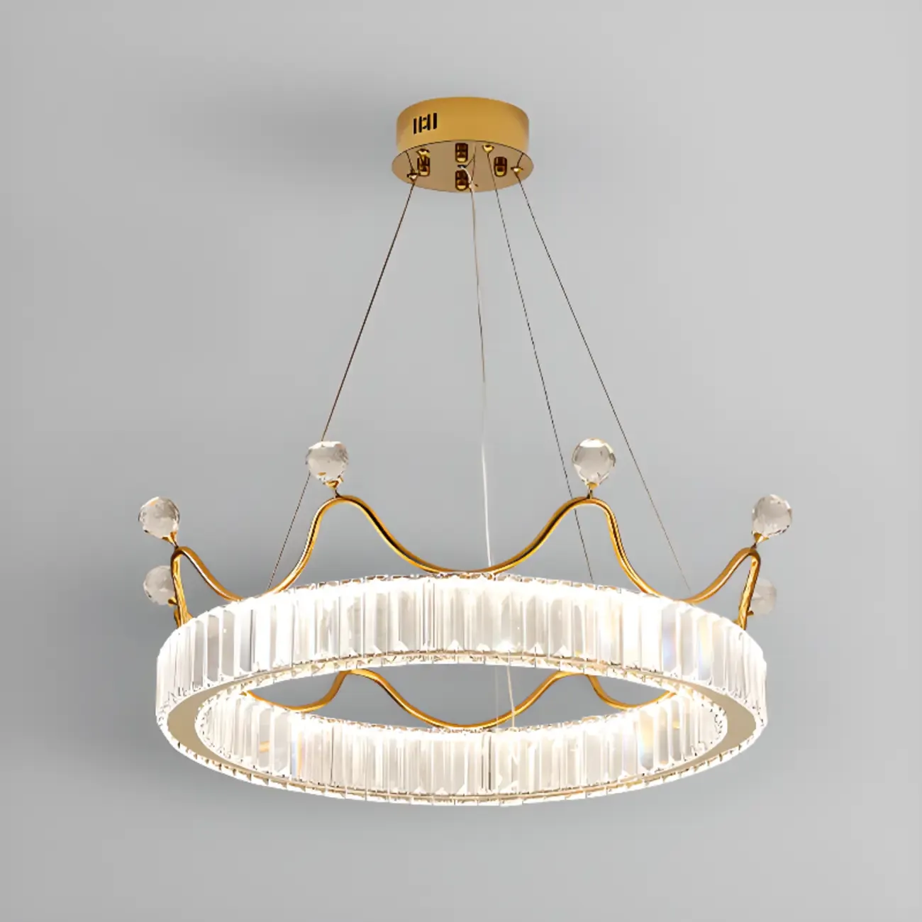 Elegant LED Golden Crown Shape Crystal Chandelier  Image - 8