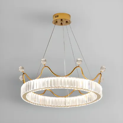 Elegant LED Golden Crown Shape Crystal Chandelier  Image - 8