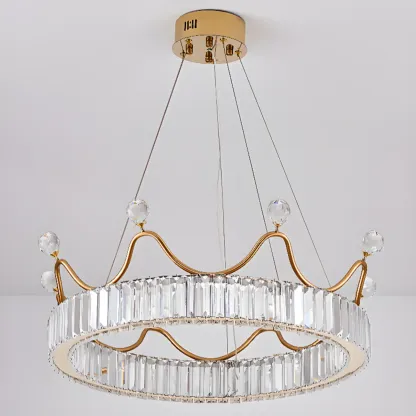 Elegant LED Golden Crown Shape Crystal Chandelier  Image - 10