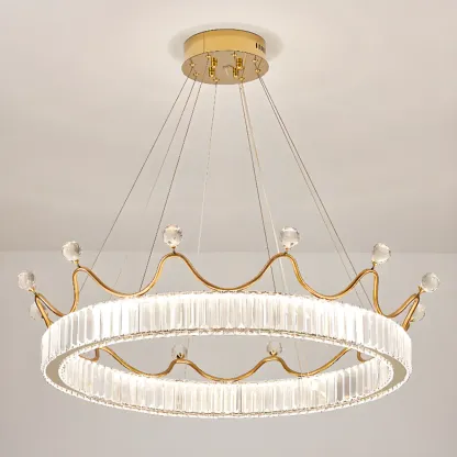 Elegant LED Golden Crown Shape Crystal Chandelier  Image - 11