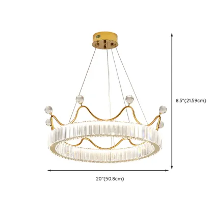 Elegant LED Golden Crown Shape Crystal Chandelier  #size