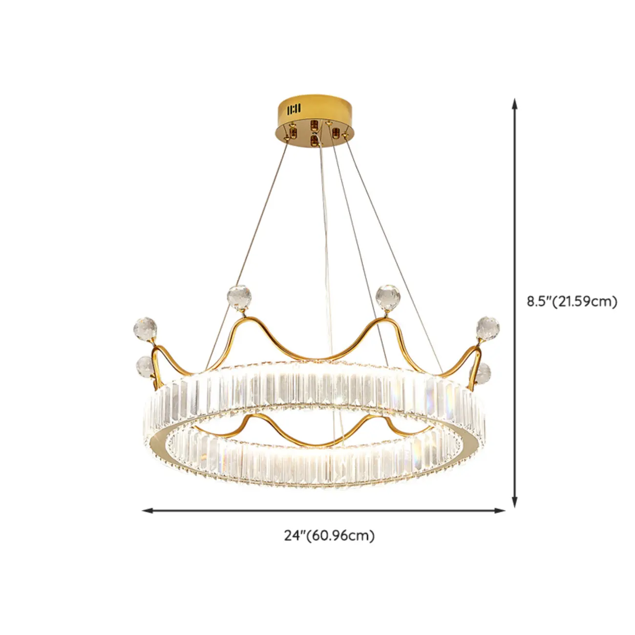 Elegant LED Golden Crown Shape Crystal Chandelier  Image - 16 | homeyfad