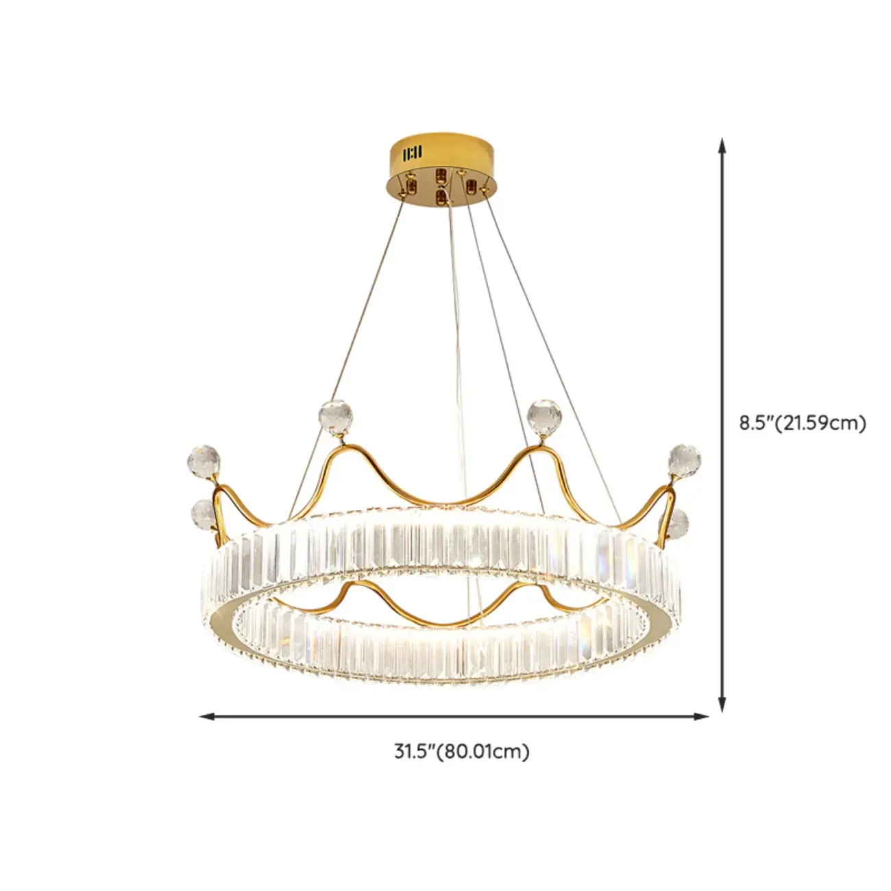 Elegant LED Golden Crown Shape Crystal Chandelier  Image - 17