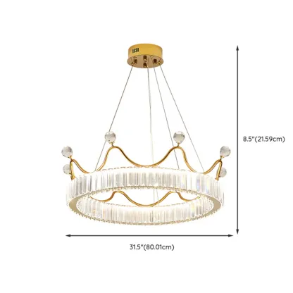 Elegant LED Golden Crown Shape Crystal Chandelier  Image - 17