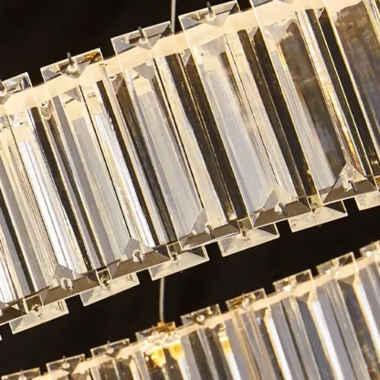 Gold Curved Crystal Chandelier Modern Elegant Design Image - 6