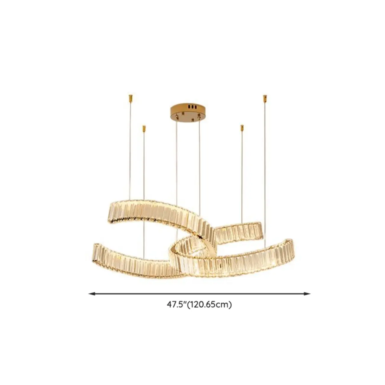 Gold Curved Crystal Chandelier Modern Elegant Design Image - 12 | homeyfad