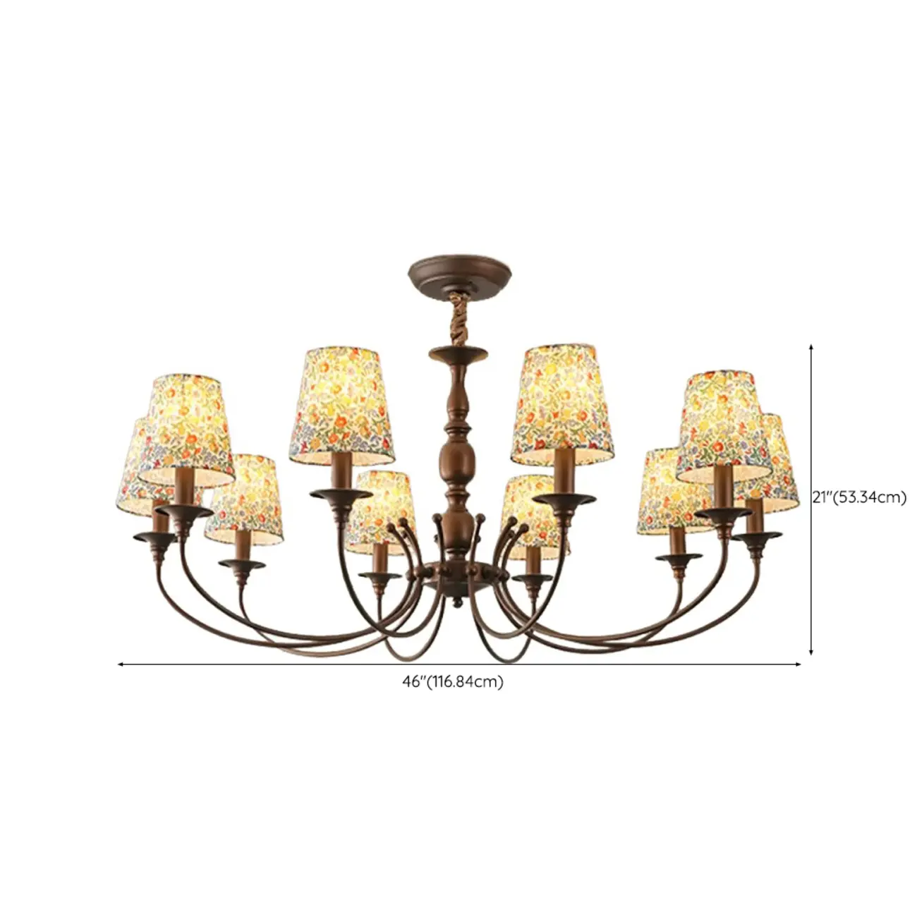 Rustic Round Coffee Bronze Barrel Metal Multi-Light Chandelier Image - 13 | homeyfad