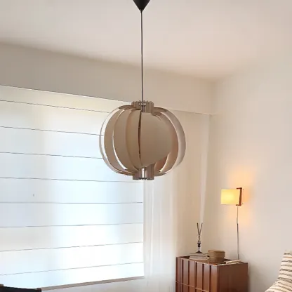 Unique Solid Wood Brown Globe Pendant Light for Indoor  Image - 6