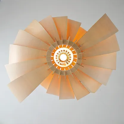 Unique Solid Wood Brown Globe Pendant Light for Indoor  Image - 7