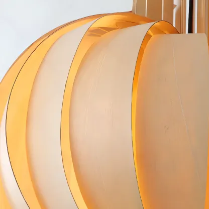 Unique Solid Wood Brown Globe Pendant Light for Indoor  Image - 11