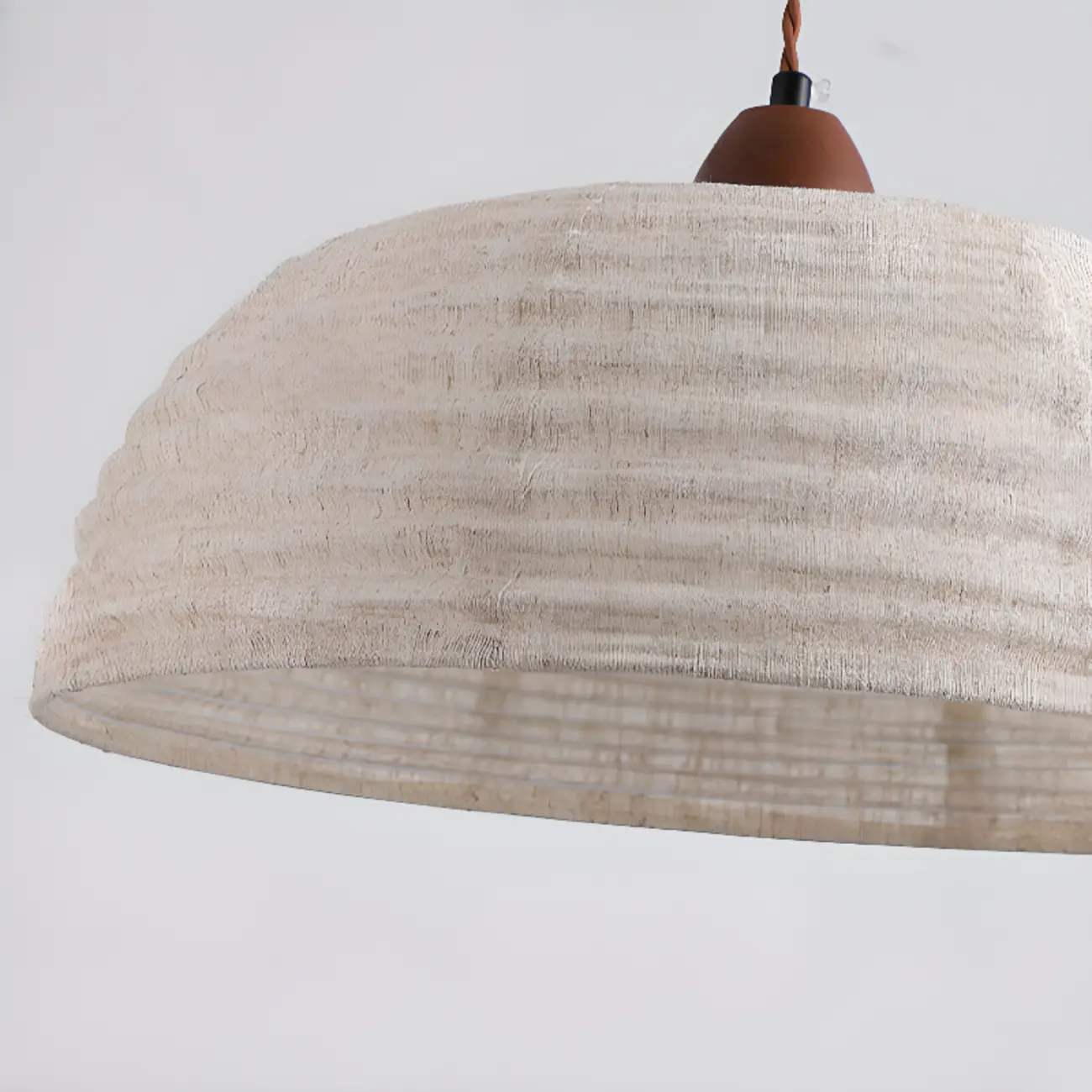 Rustic Bowl Fabric Kitchen Pendant Light with Flexible Height Image - 7 | homeyfad