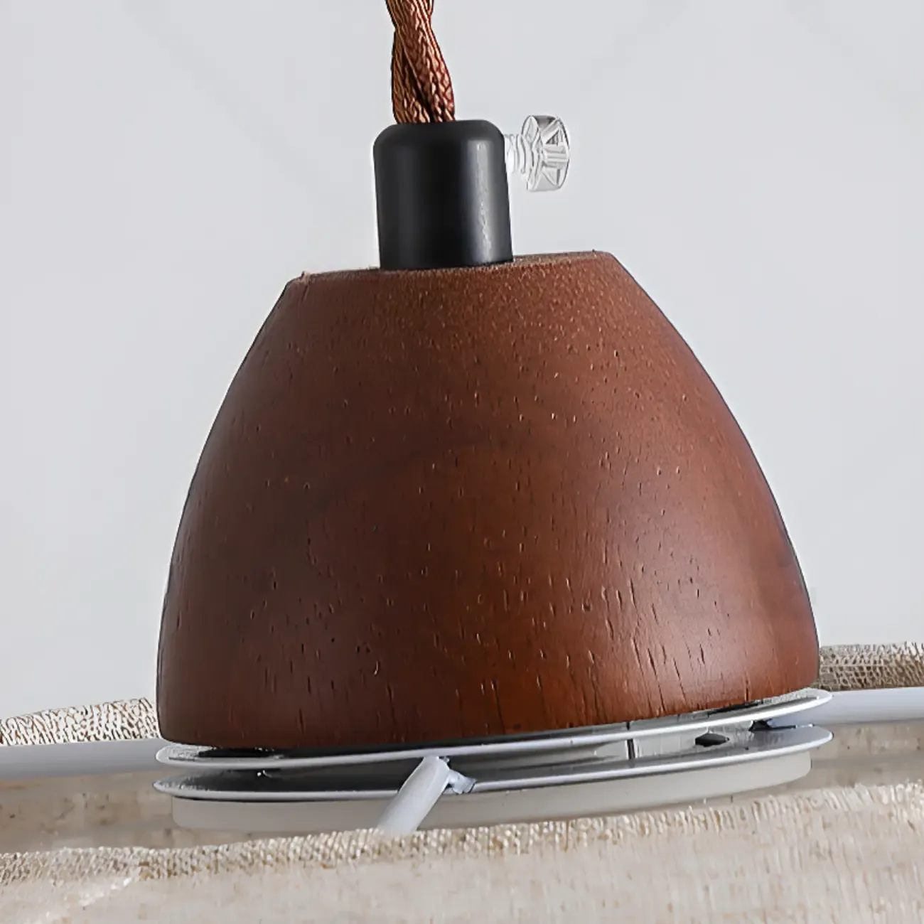 Rustic Bowl Fabric Kitchen Pendant Light with Flexible Height Image - 8