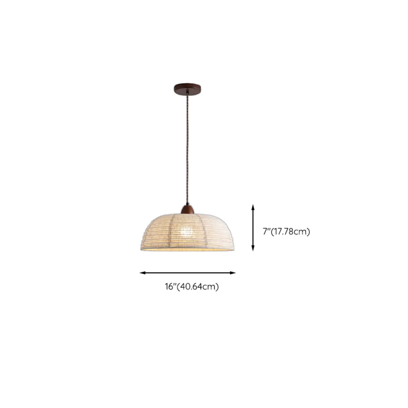 Rustic Bowl Fabric Kitchen Pendant Light with Flexible Height #size | homeyfad