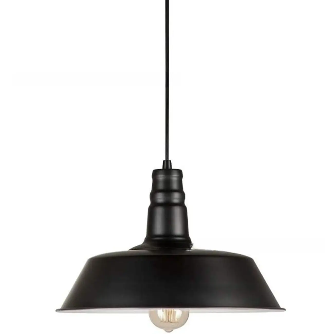 Industrial Black Round Metal Pendant Lighting for Kitchen Image - 5 | homeyfad