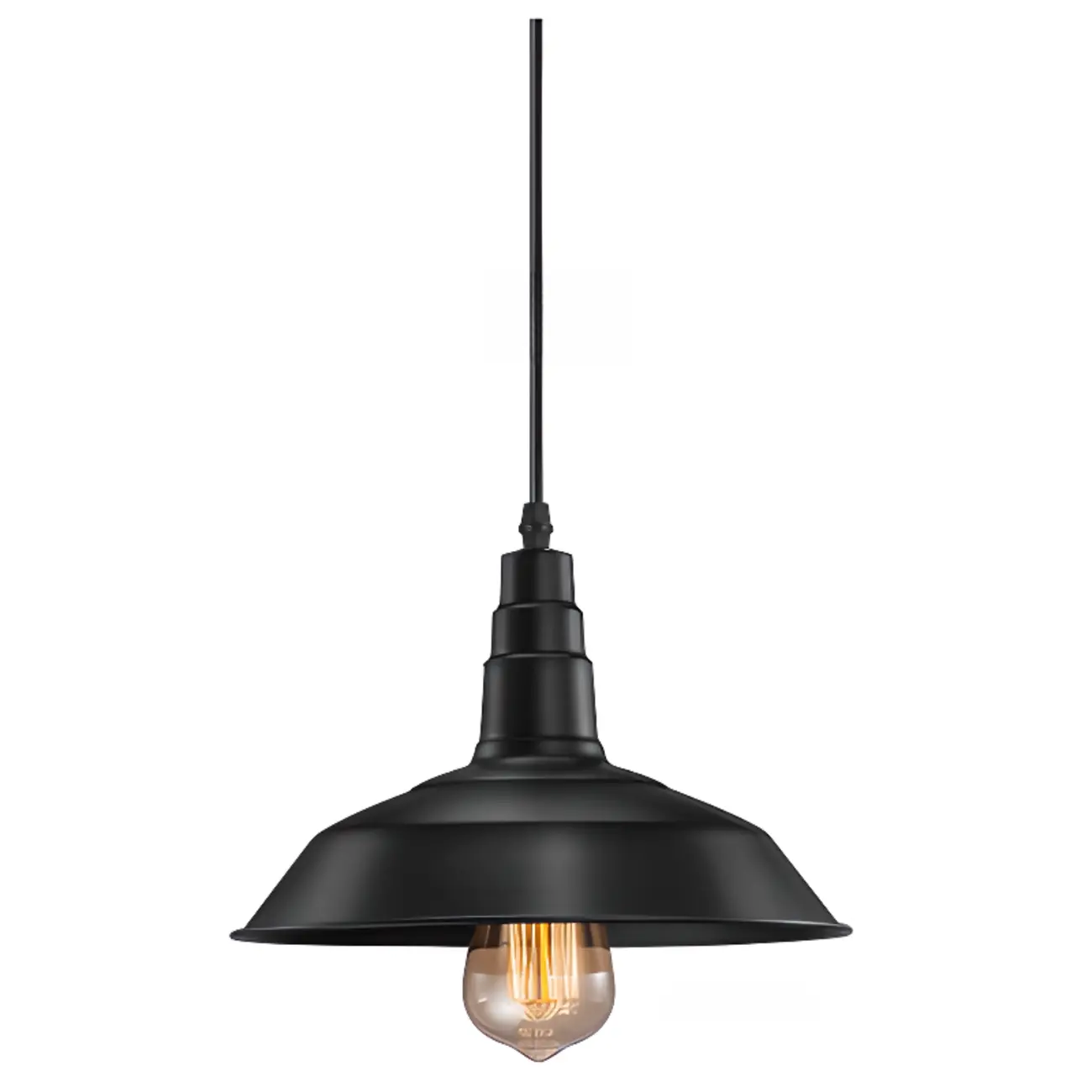 Industrial Black Round Metal Pendant Lighting for Kitchen Image - 6 | homeyfad