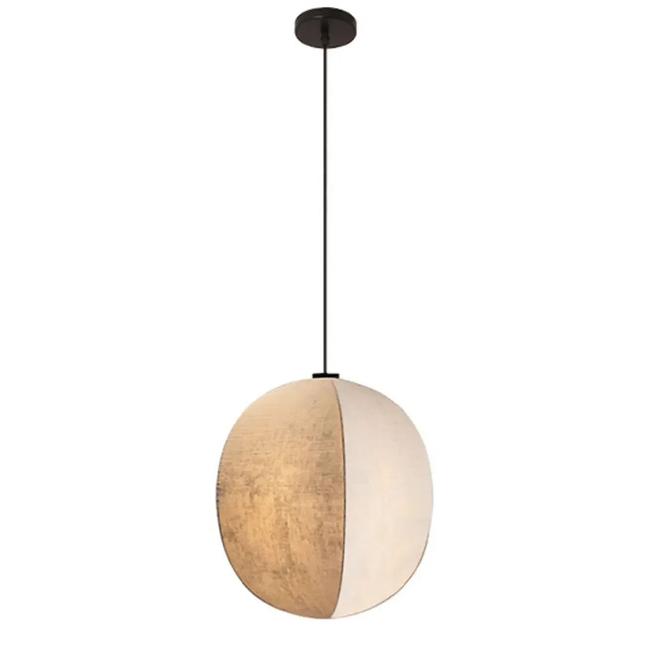 Modern Beige Fabric Geometric Pendant Light Adjustable Height Image - 3