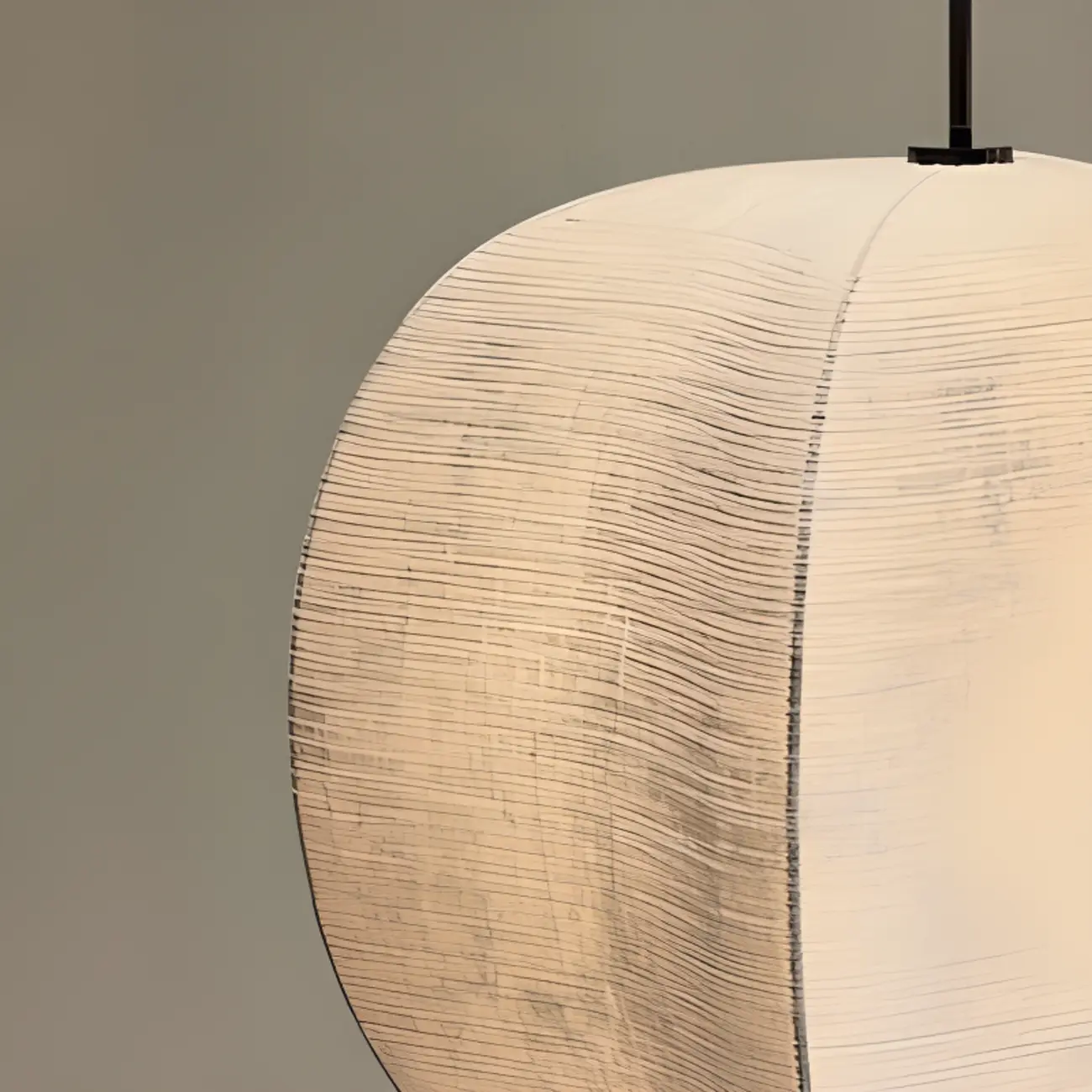 Modern Beige Fabric Geometric Pendant Light Adjustable Height Image - 9 | homeyfad