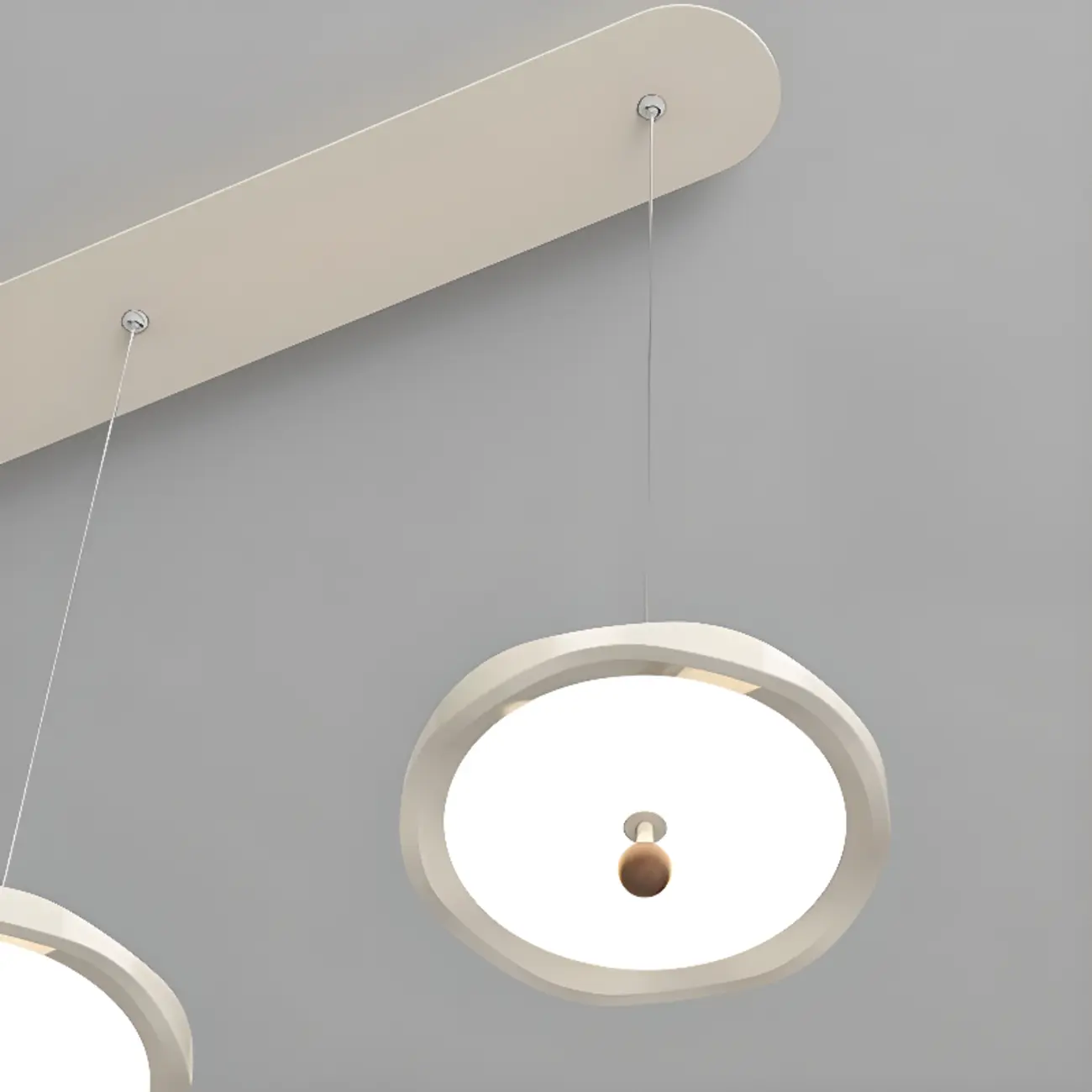 Dimmable White Round Hanging Pendant Light for Kitchen Island Image - 7 | homeyfad