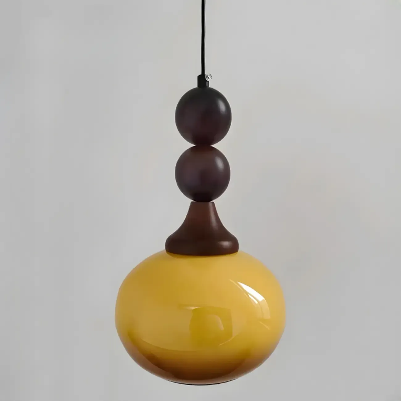 Liftable Orange Glass Pendant Light Fixture Adjustable Height Image - 1