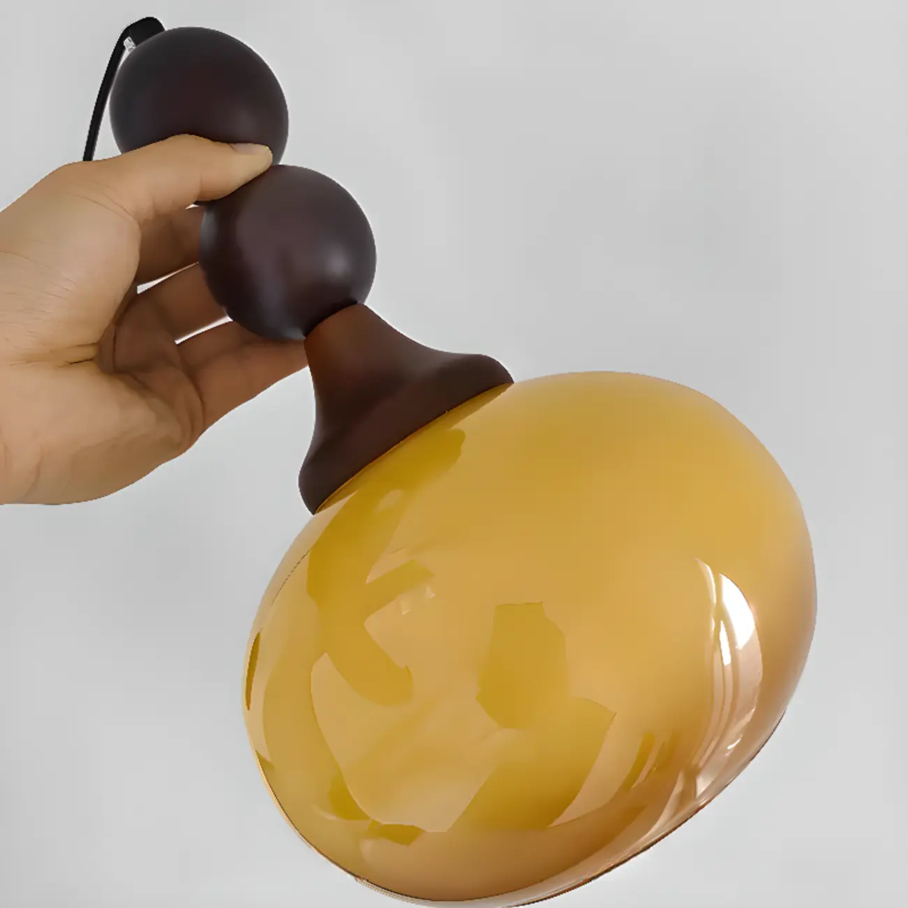 Liftable Orange Glass Pendant Light Fixture Adjustable Height Image - 8 | homeyfad