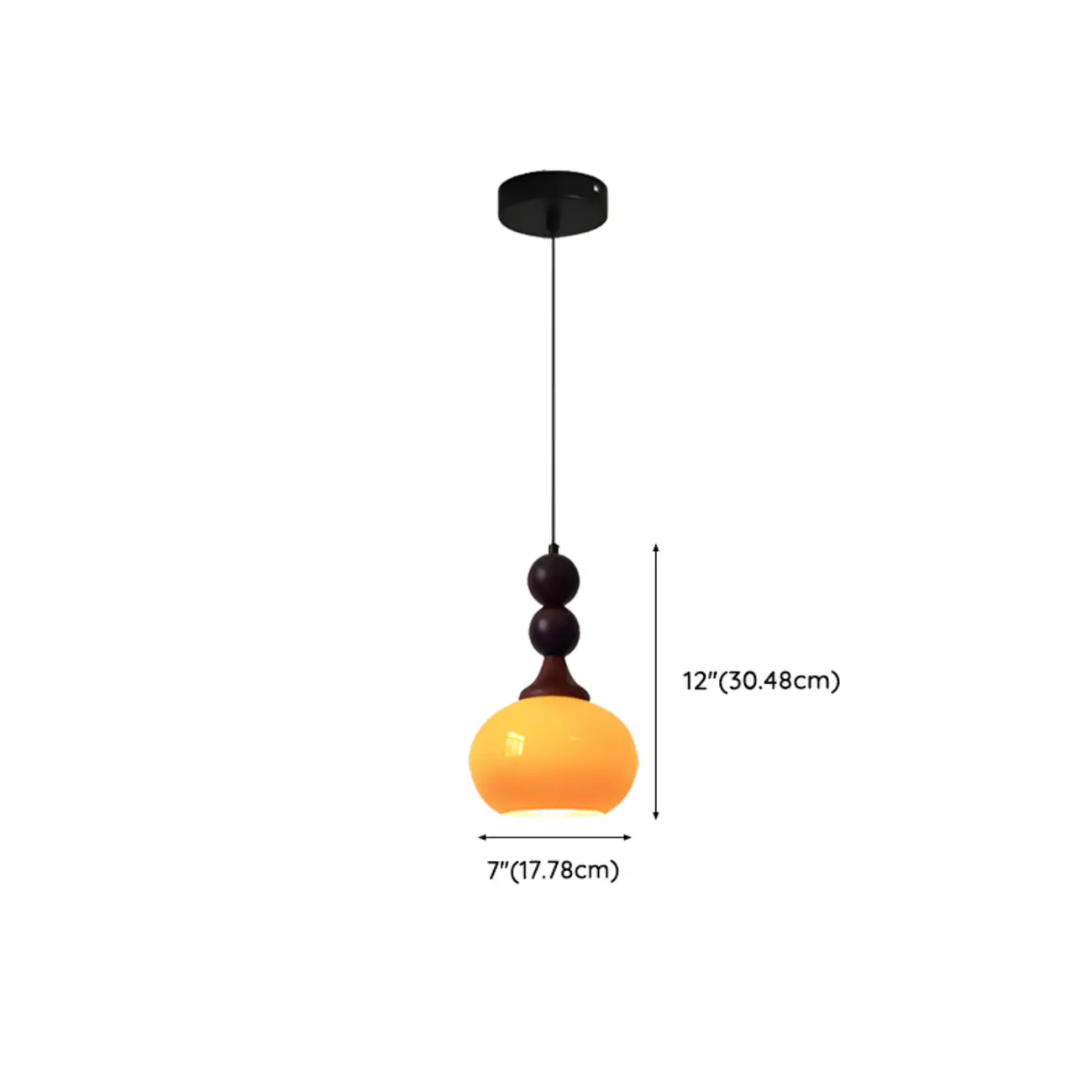 Liftable Orange Glass Pendant Light Fixture Adjustable Height #size
