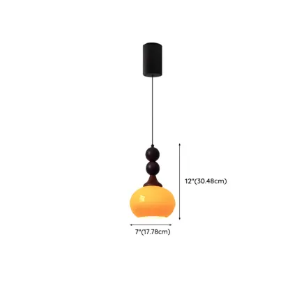 Liftable Orange Glass Pendant Light Fixture Adjustable Height Image - 10
