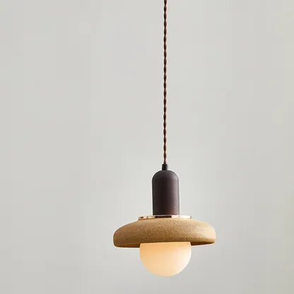 Modern Geometric	Walnut Wood Kitchen Pendant Lighting Image - 4