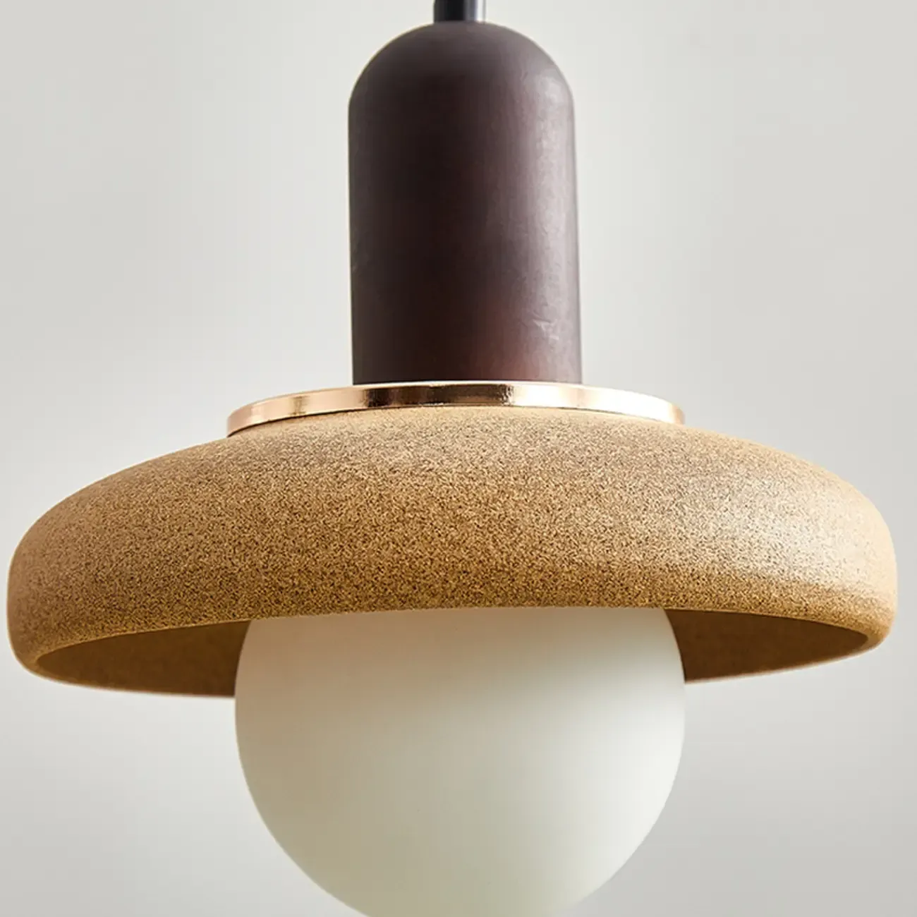 Modern Geometric	Walnut Wood Kitchen Pendant Lighting Image - 5