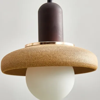 Modern Geometric	Walnut Wood Kitchen Pendant Lighting Image - 5