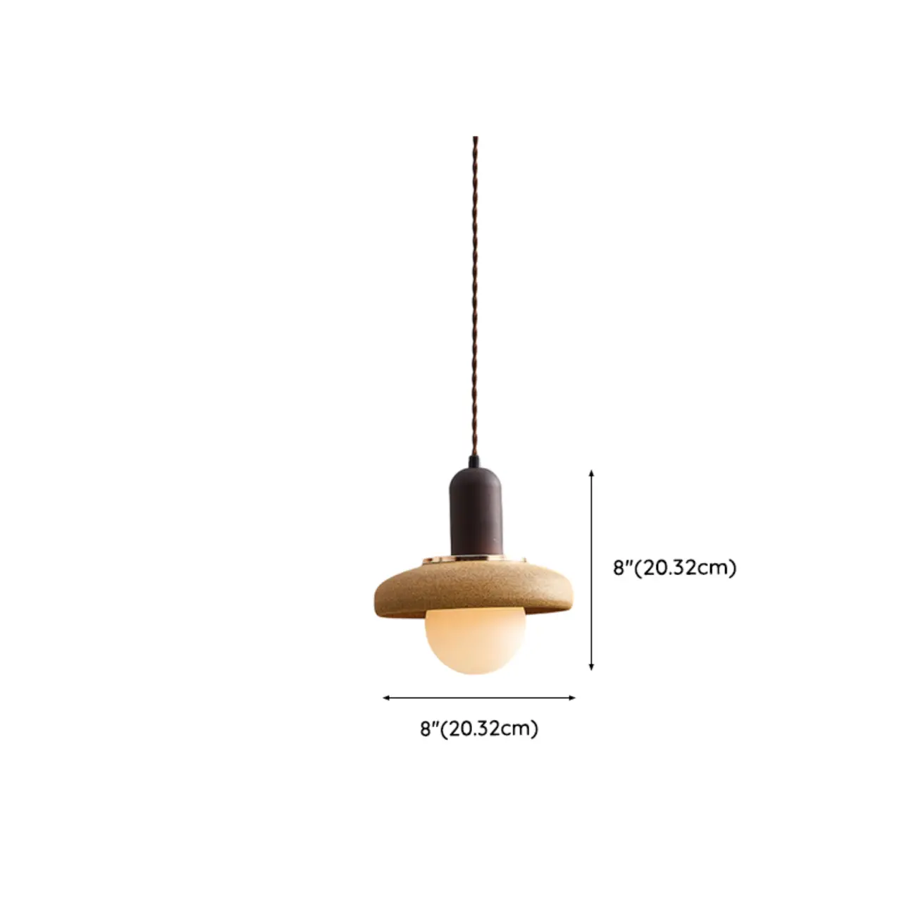 Modern Geometric	Walnut Wood Kitchen Pendant Lighting #size
