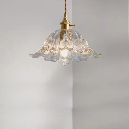 Adjustable Green Glass Pendant Light Fixture for Living Room Image - 5