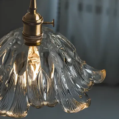 Adjustable Green Glass Pendant Light Fixture for Living Room Image - 11