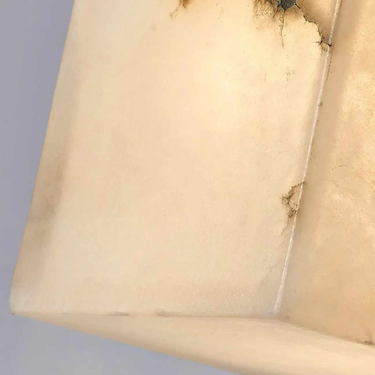Contemporary Gray-white Cubic Alabaster Indoor Wall Sconce Image - 7