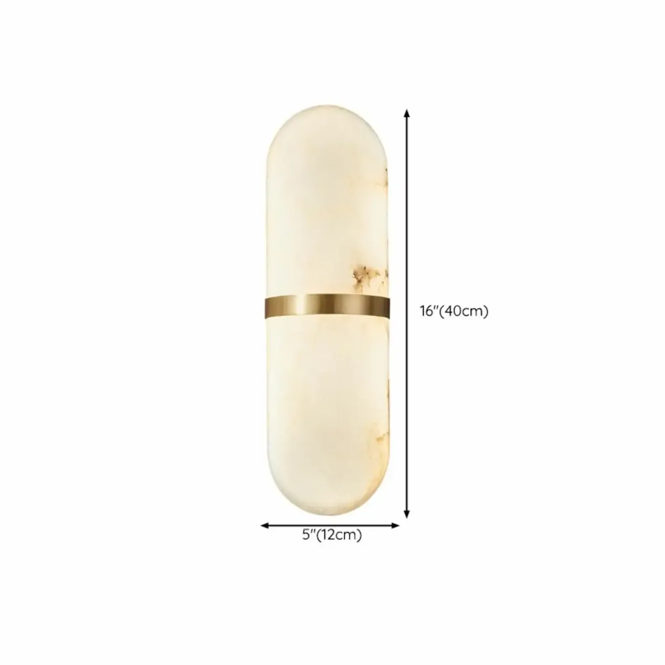 Minimalist Alabaster Brass Oval Wall Sconce in Multi-Dimming #size