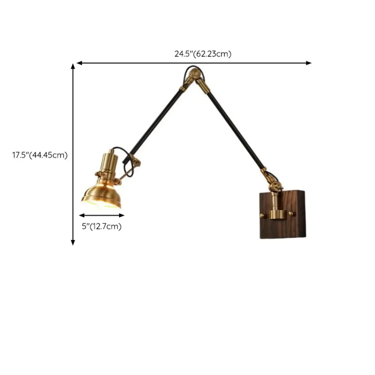 Industrial Amber Swing Arm LED Wall Sconce with Glass Shade Image - 22
