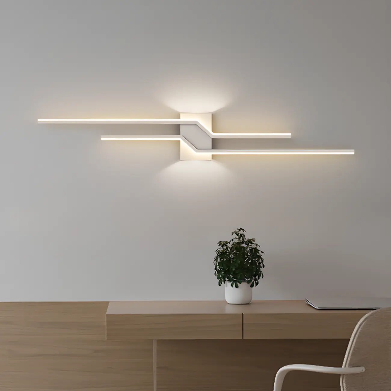 Modern Black Linear Acrylic 5-Light Wall Sconce Remote Control Image - 4 | homeyfad