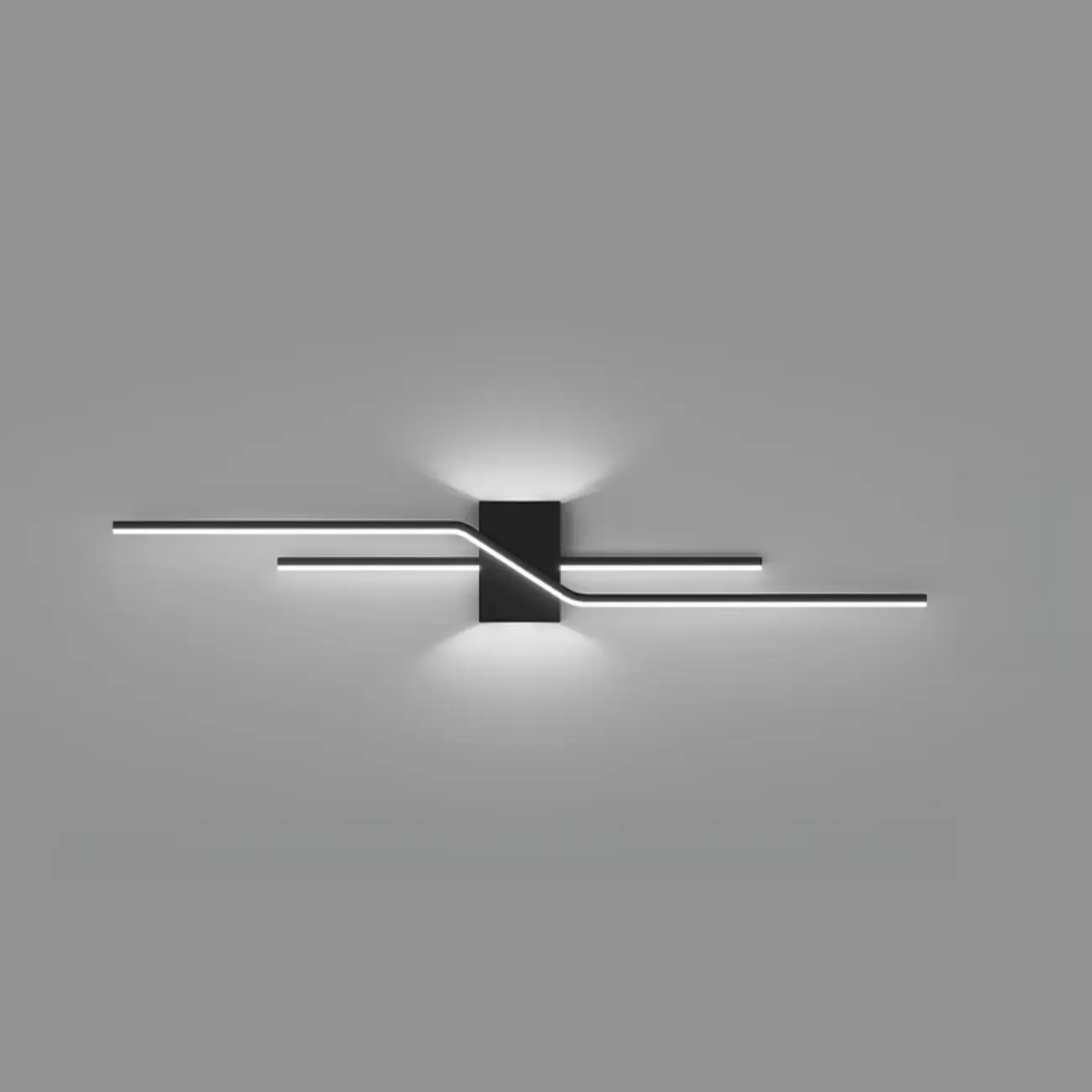 Modern Black Linear Acrylic 5-Light Wall Sconce Remote Control Image - 7